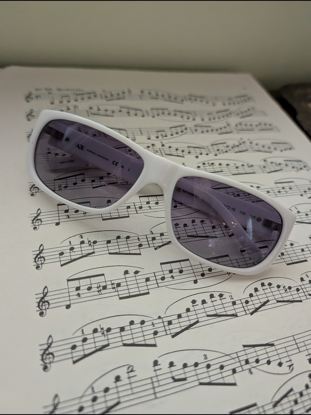 Armani Exchange White Frame Sunglasses with Tinted Lenses